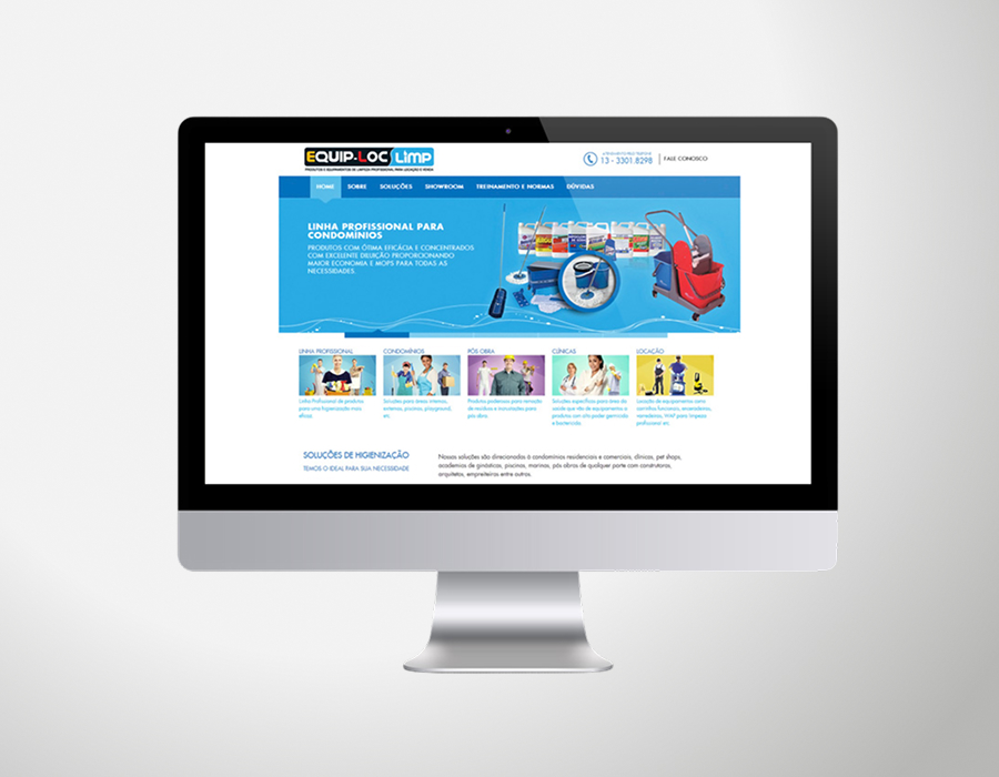 Case Equiploclimp com marca, identidade completa, website, materiais comerciais e personaliza&ccedil;&atilde;o de autom&oacute;vel