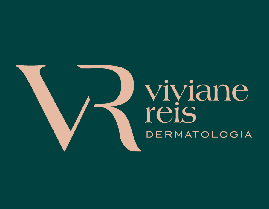 Case Viviane Reis Dermatologista com marca, identidade completa, logotipo, folhetos, sacola e brandbook